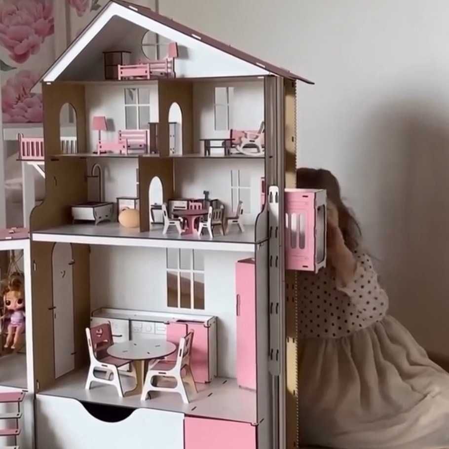 Для іграшок будиночок ляльковий рухливий ліфт лол поверх барбі меблі