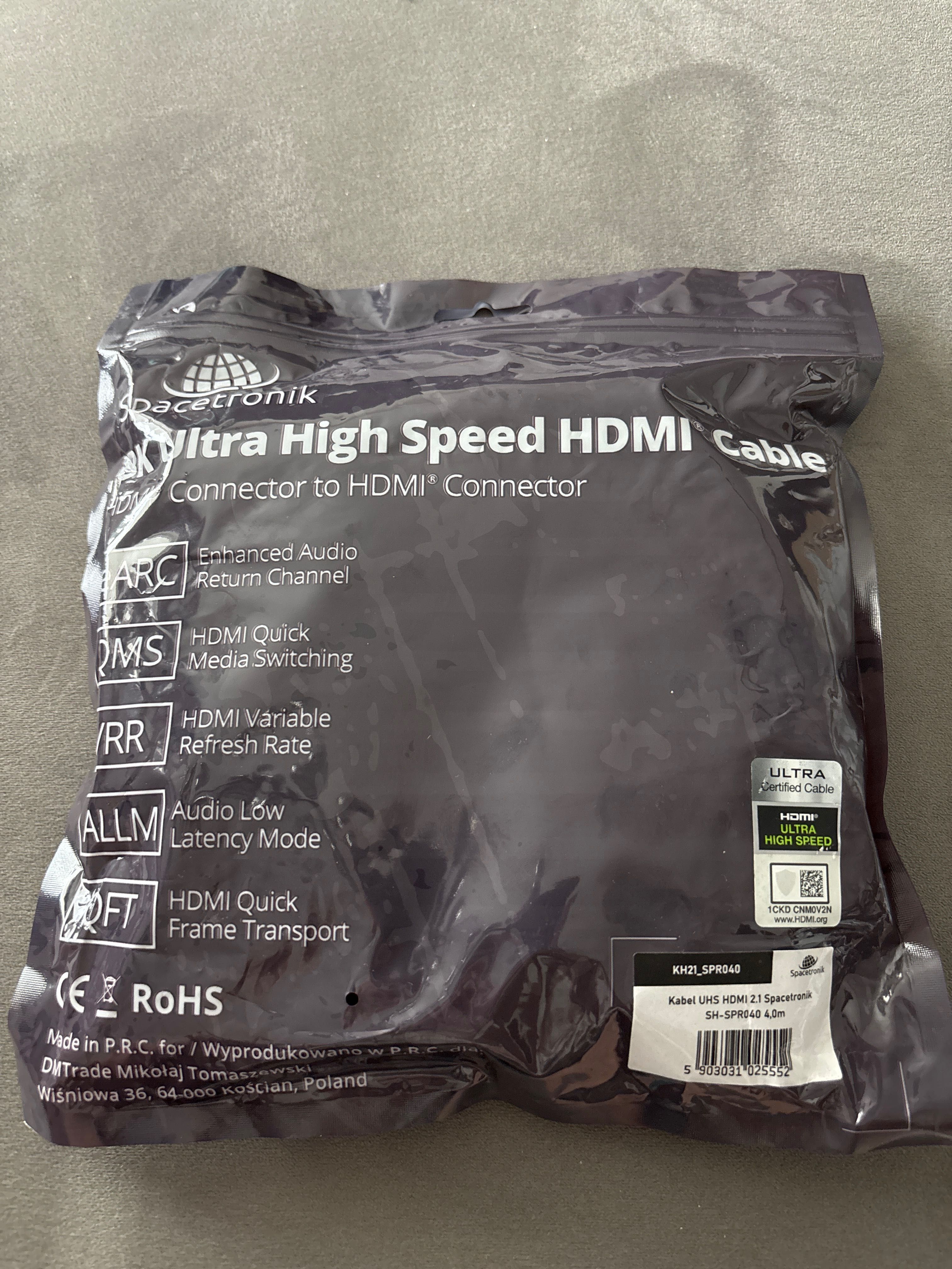 Kabel HDMI 4m 2.1 UHD 8K HDR ps4 ps5 xbox switch
