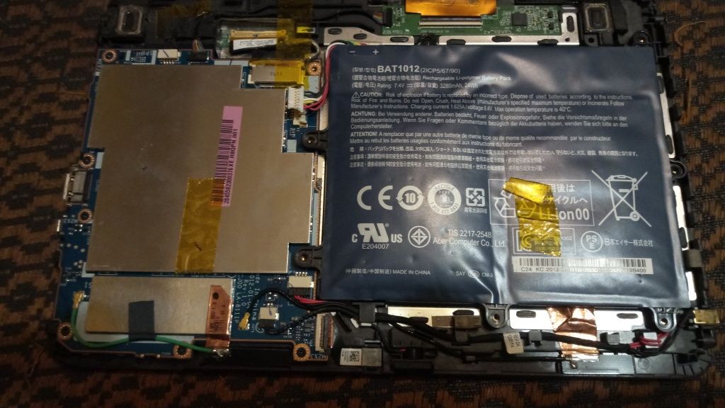 Планшет Acer на запчасти.
