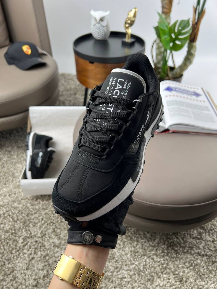 Чоловічі кросівки лакоста еліт актів Lacoste Elite Active Black White