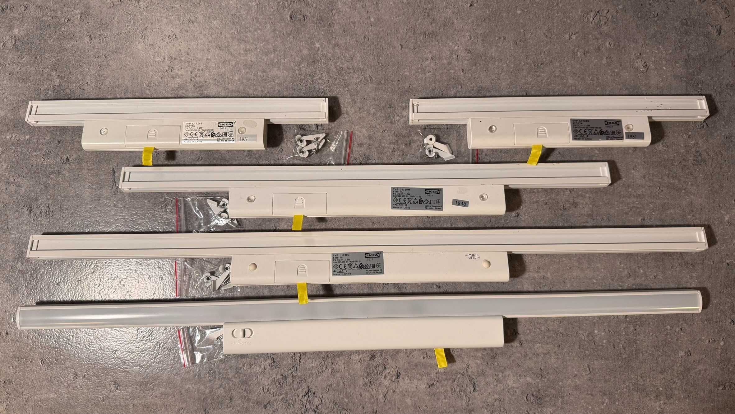 Oświetlenie IKEA STOTTA Listwy LED z czujnikiem ruchu / zestaw 5 szt.