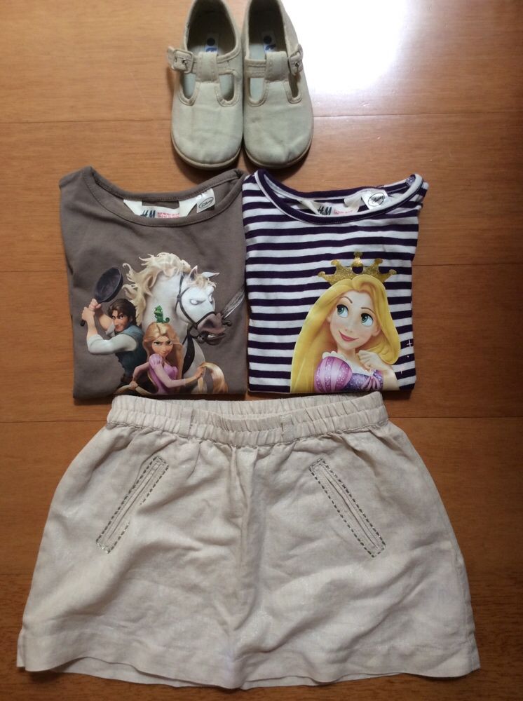 Camisolas Frozen, Sky e Rapunzel H&M