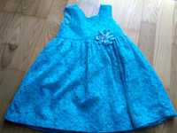 Sukienka niebieska kokarda Blueberi 4T 98/104 koronkowa