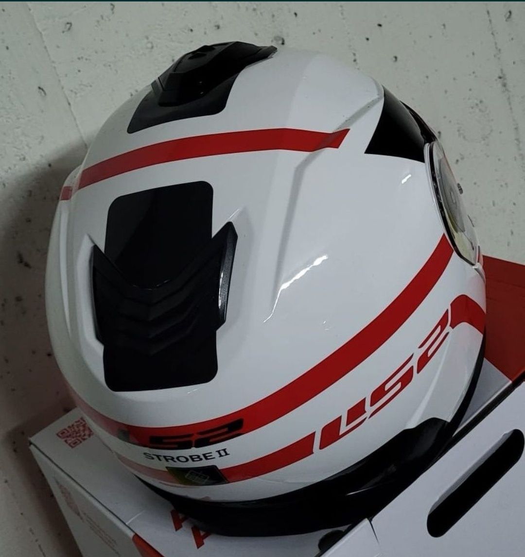 Capacete LS2 FF908 Strobe II White/ Red ( L )( NOVO )