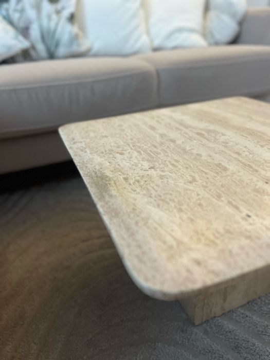 Stolik trawertynowy kamienny - trawertyn lata 70 80 vintage design