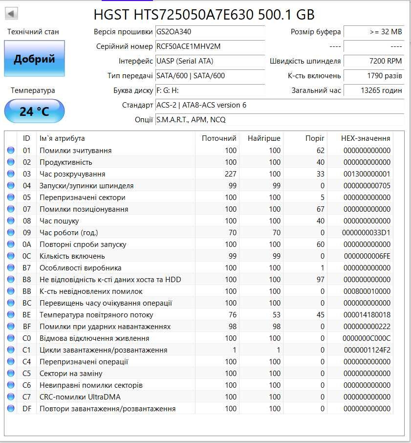 HDD 2.5" 500G Toshiba, HGST, Western Digital