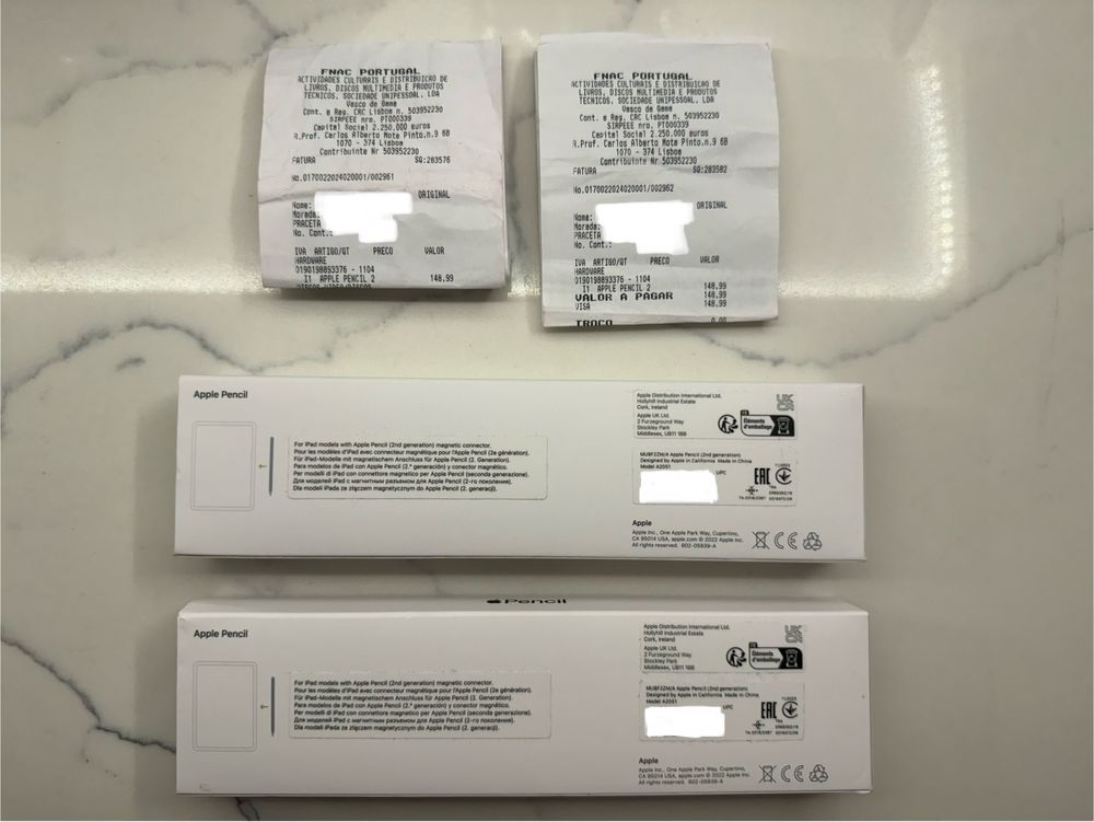 Apple Pencil 2nd Gen - 2 unid. novas (valor por cada)