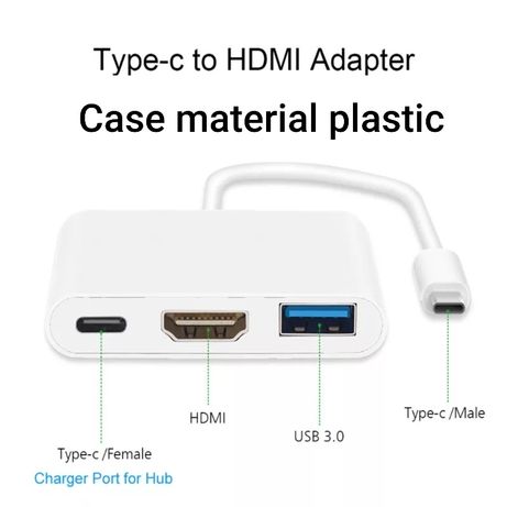 Переходник MacBook Type C to HDMI USB 3 Адаптер Multiport thunderbolt