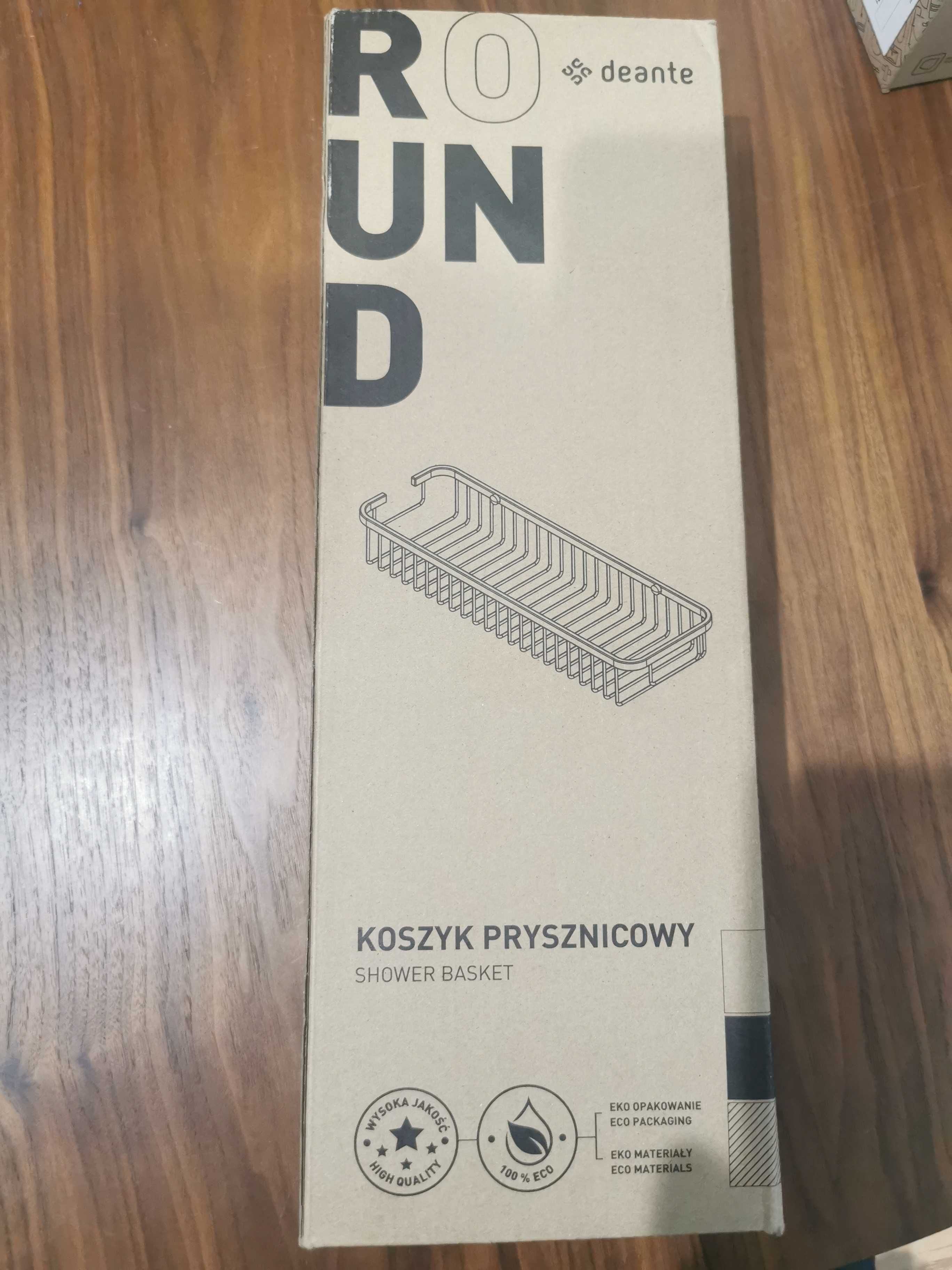 Koszyk na kosmetyki pod prysznic. Złoto szczotkowane Deante. Nowy