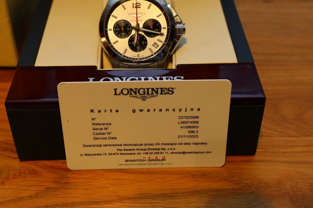 Longines Conquest chrono automatic po Full Serwis