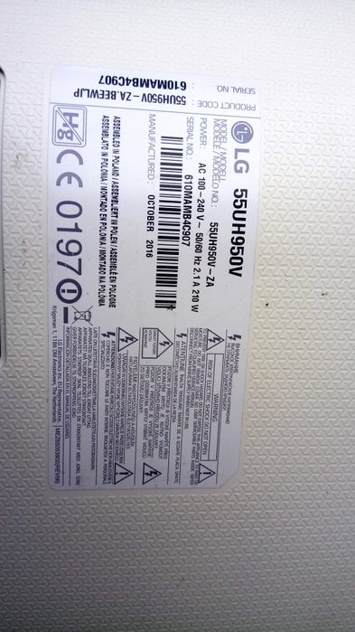 Телевизор LG 55UH950V на запчасти смарт тв платы телевизора LG 55 дюйм