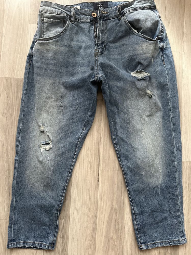 Jeans spodnie męskie rybaczki bermudy Rebel W31