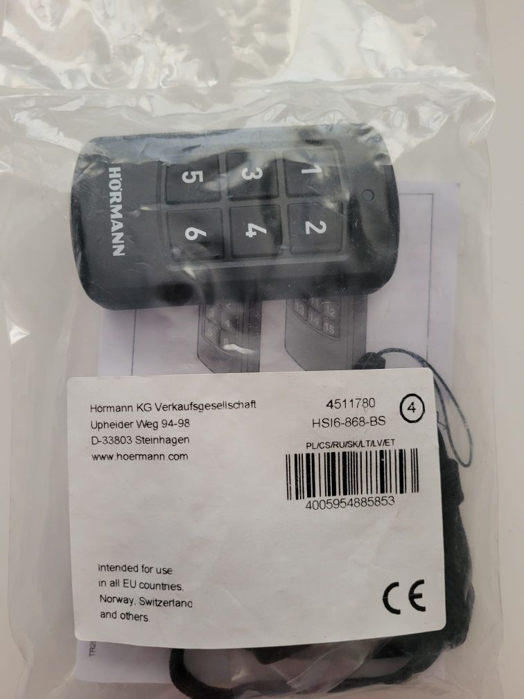 Pilot Hormann 6 kanalowy nowy