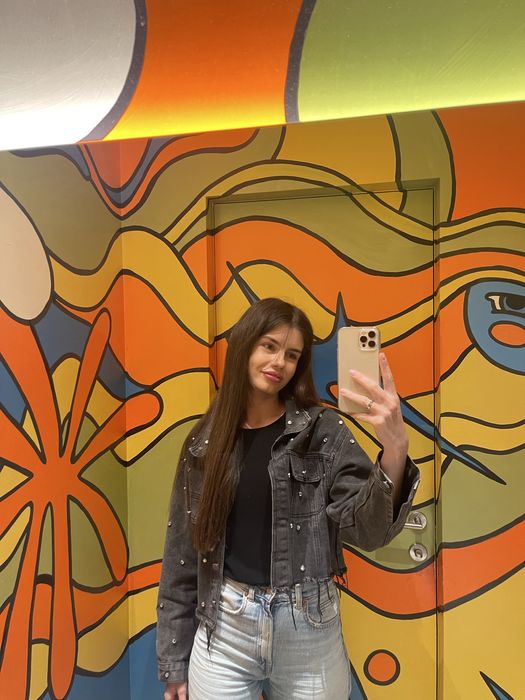 Джинсова куртка Zara сіра