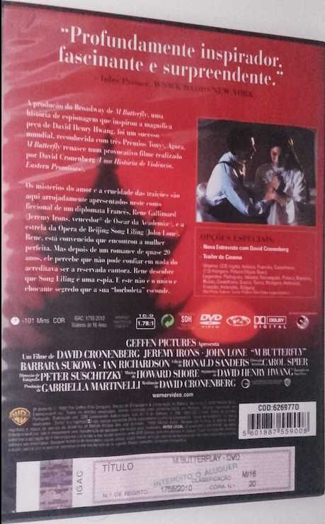 DVD “M Butterfly", de David Cronenberg. Raro.
