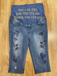 44 XXL Dżinsowe jeans spodnie ciążowe rybaczki niebieskie