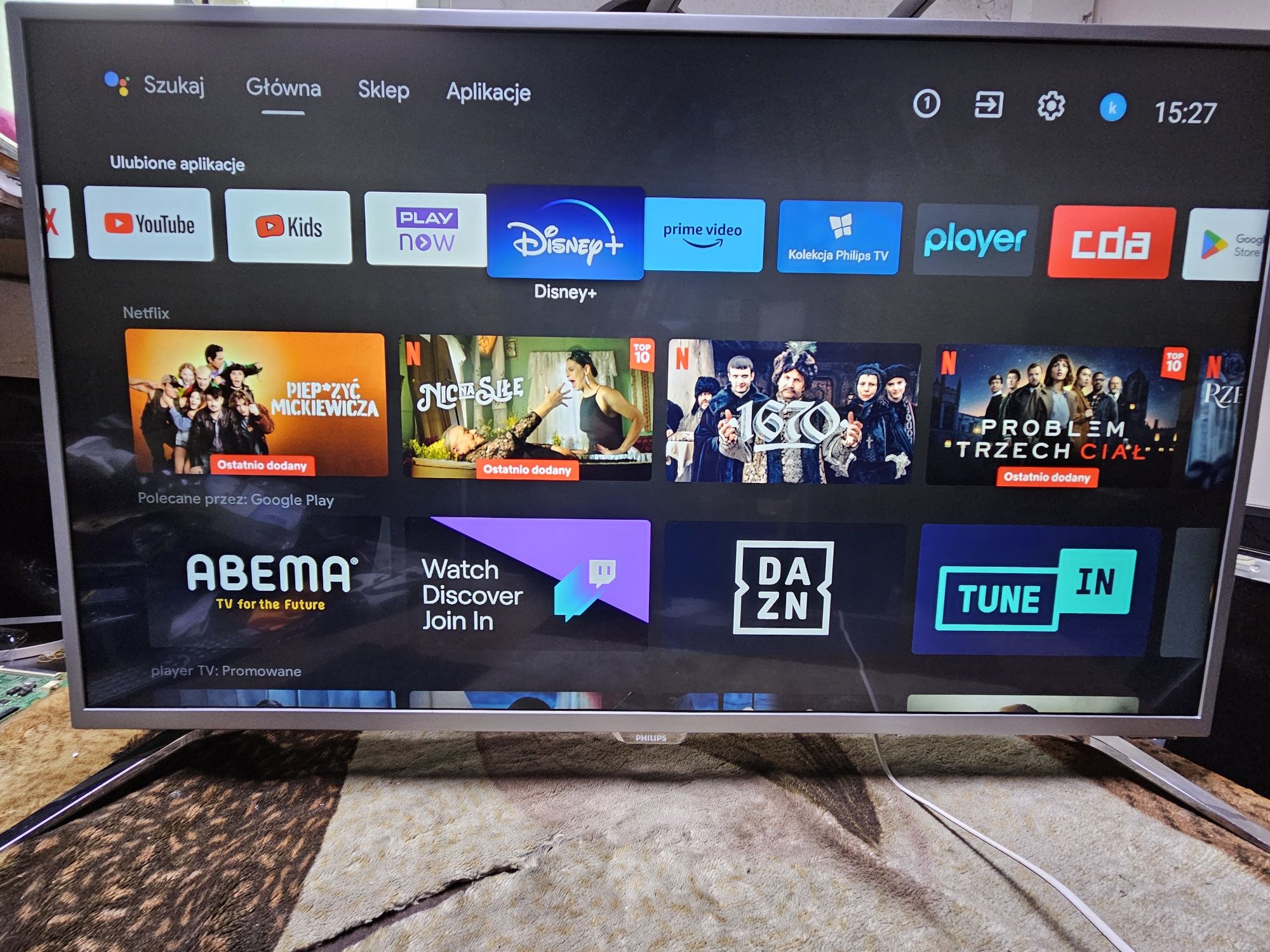 Telewizor philips 55" smart tv YouTube Netflix dvbt2 hevc