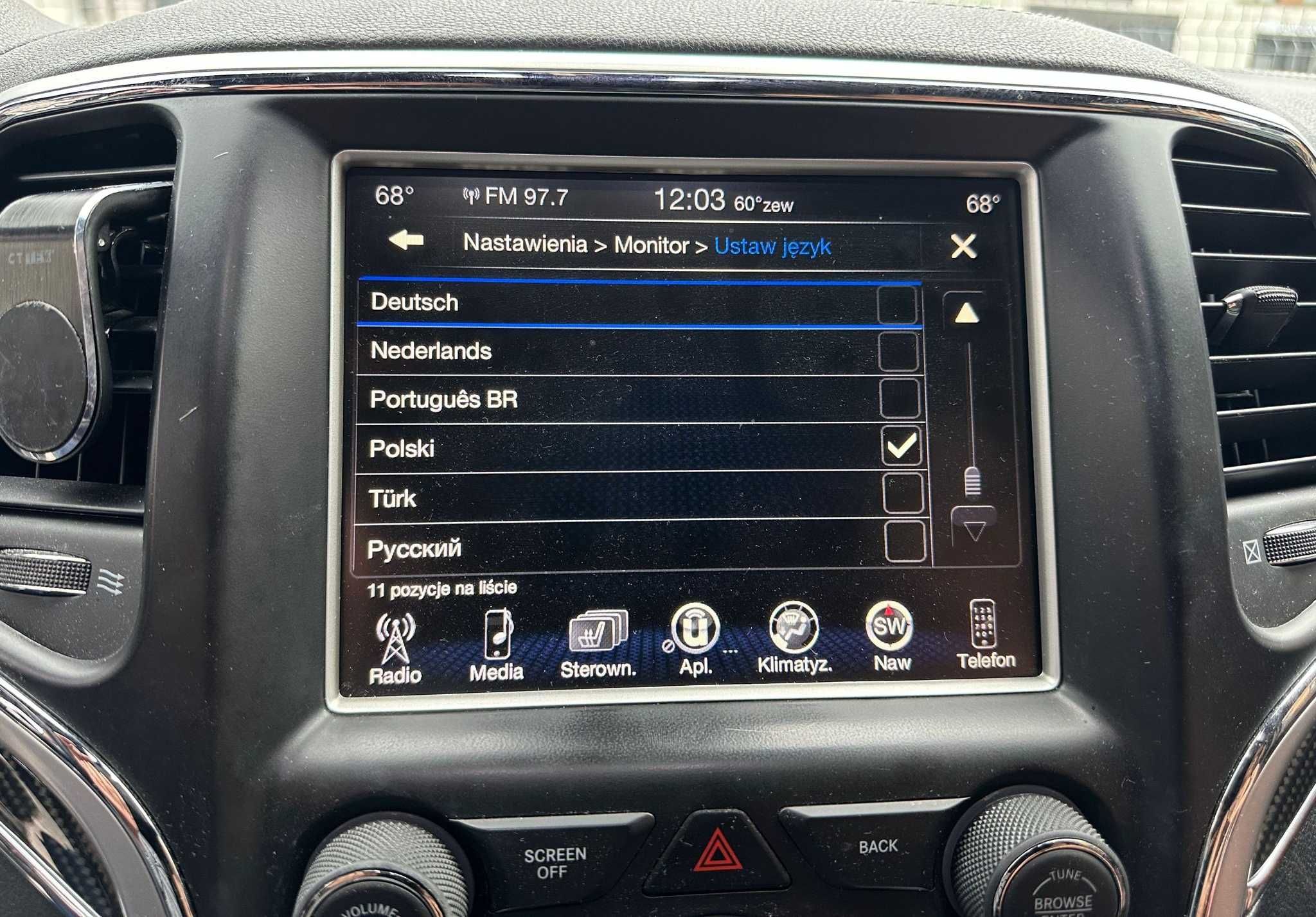 CHRYSLER DODGE JEEP Konwersja US-EU Polskie Menu Nawigacja Mapa