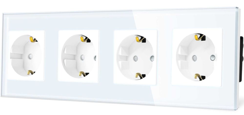 Nowe poczwórne gniazdo / kontakt / szkło kryształowe !9319!