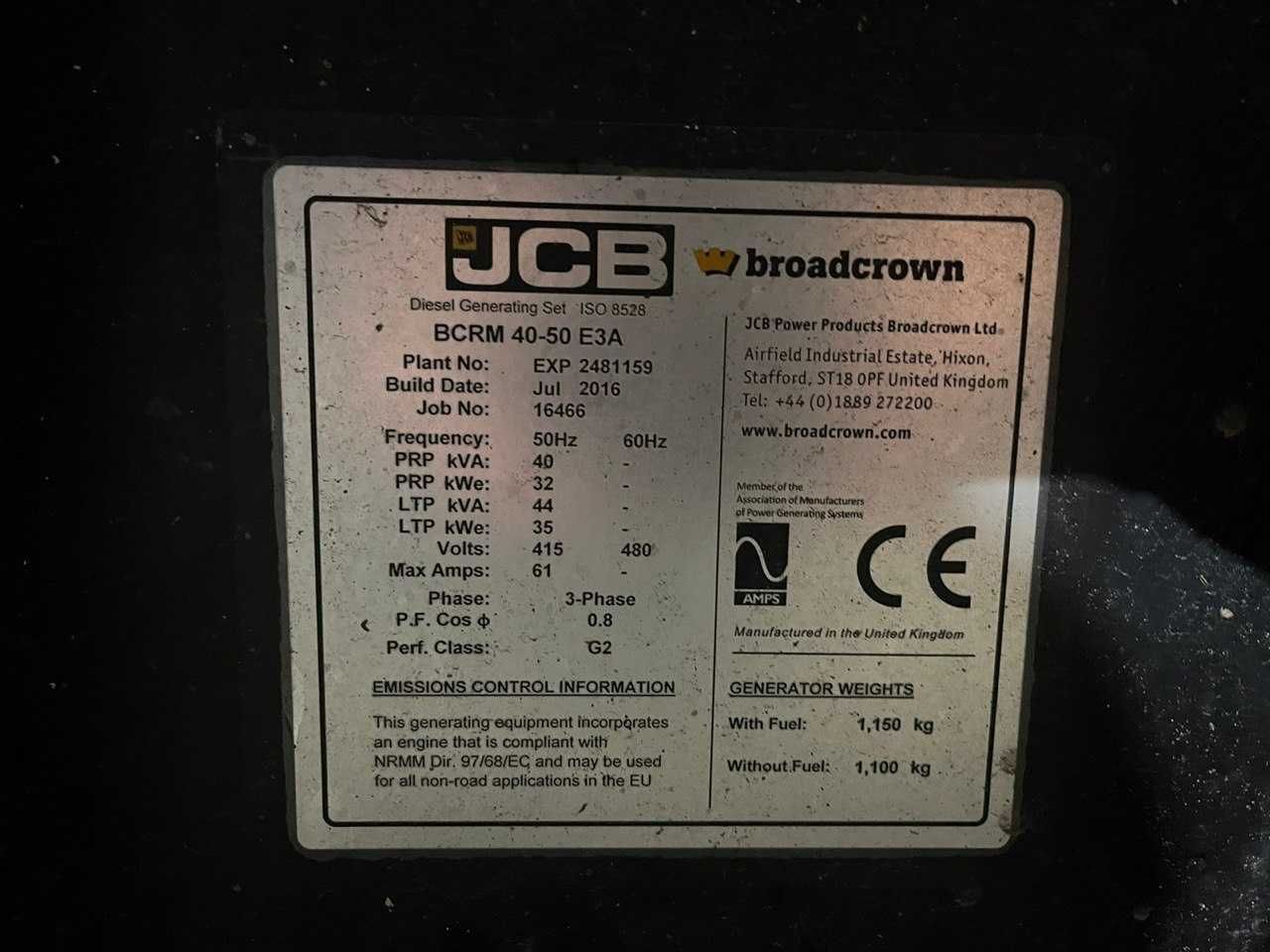 дизельний генератор JCB 40-50 E3A