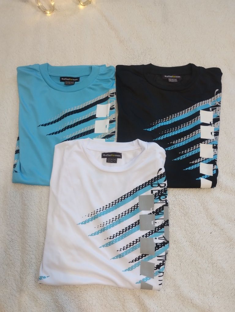 T-shirt, koszulka sportowa, biała  Atlas for Men