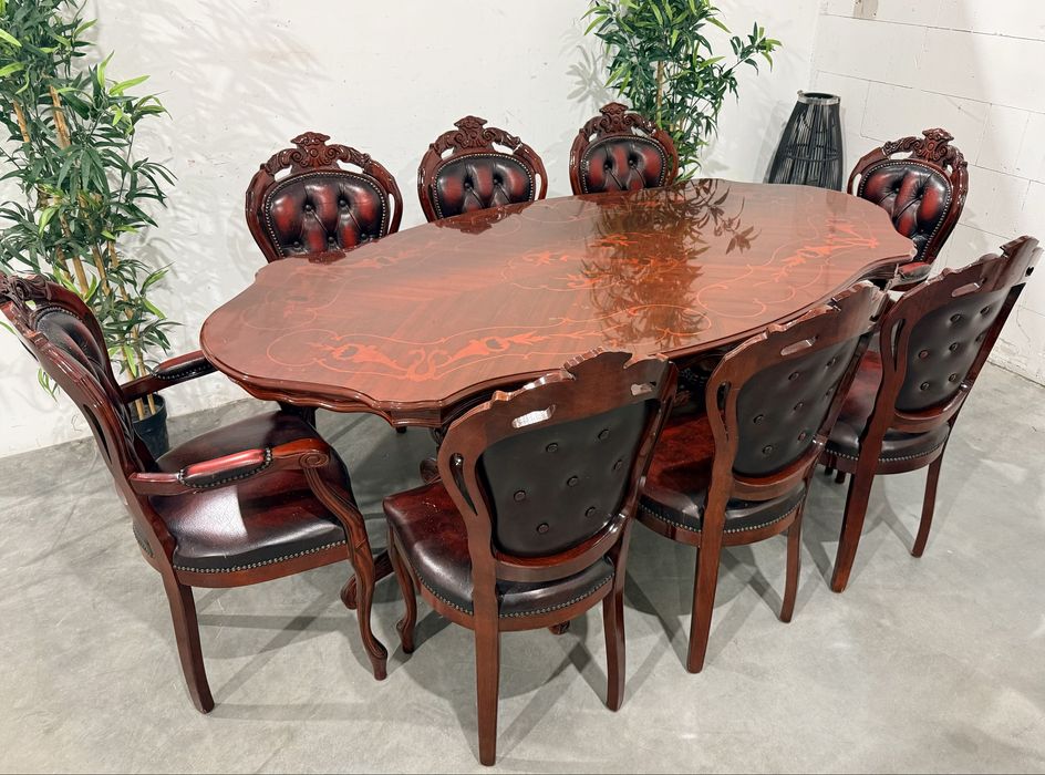 Ładny zestaw stół + 8 krzeseł w stylu ludwikowskim. Dowóz, wysyłka