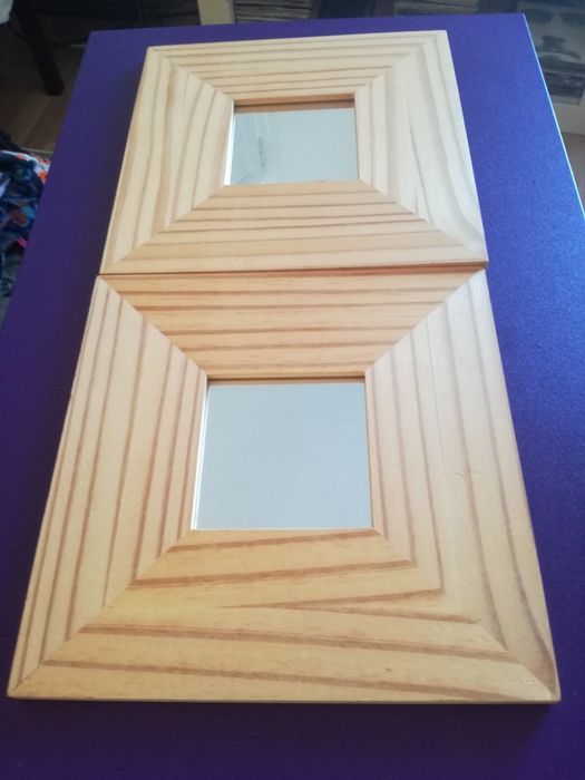 Espelhos Quadrados Malma de parede em Moldura de Madeira de pinho