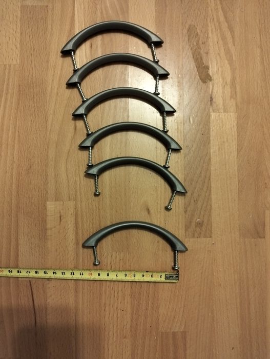 6 Puxadores prateados 9,5 cm