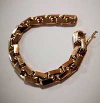 Złota męska bransoleta 22,5 cm indywidualny wzór pełna waga 75g 585
