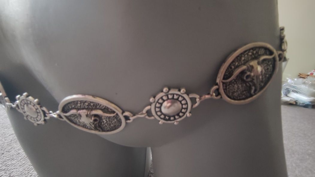 Nowy pasek kowbojski biodrowy 110 cm metalowe klamry