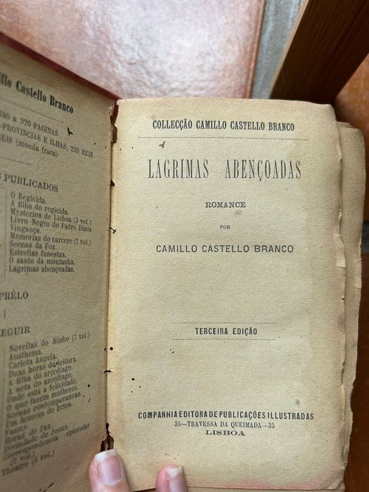 Lote livros raros de Camilo Castelo Branco