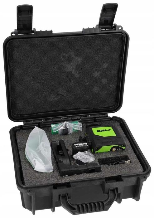 MULTILASER 3D Laser krzyżowy Poziomica laserowa DEDRA zielony 30m