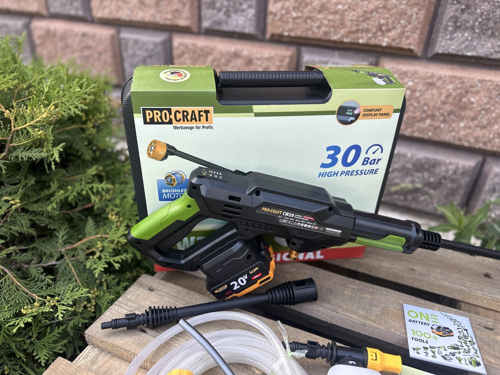 Акумуляторна мийка Procraft CW20(180l/h 30bar)каркас