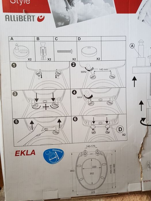 Wolno Opadająca Deska Sedesowa "ALLIBERT" Szara/Biała/Brąz