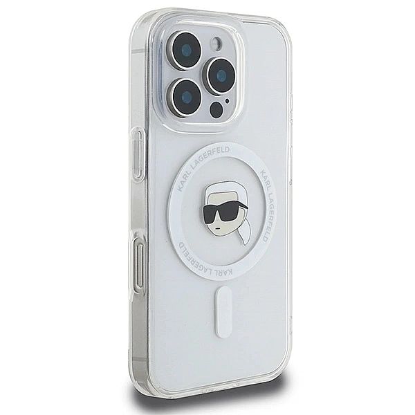 Etui Karl Lagerfeld IML Metal Karl Head MagSafe na iPhone 16 Pro - bia