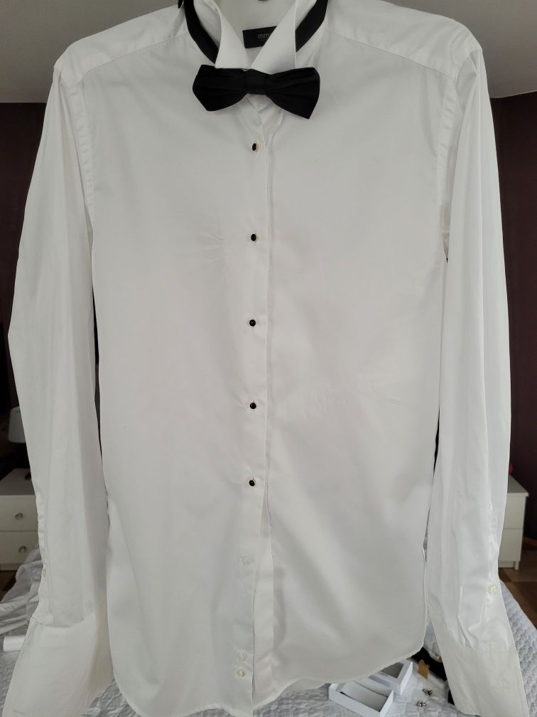 Koszula smokingowa Mmer rozmiar 38 biała taliowana