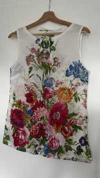 Bluzka top w kwiaty M 38 bawełna