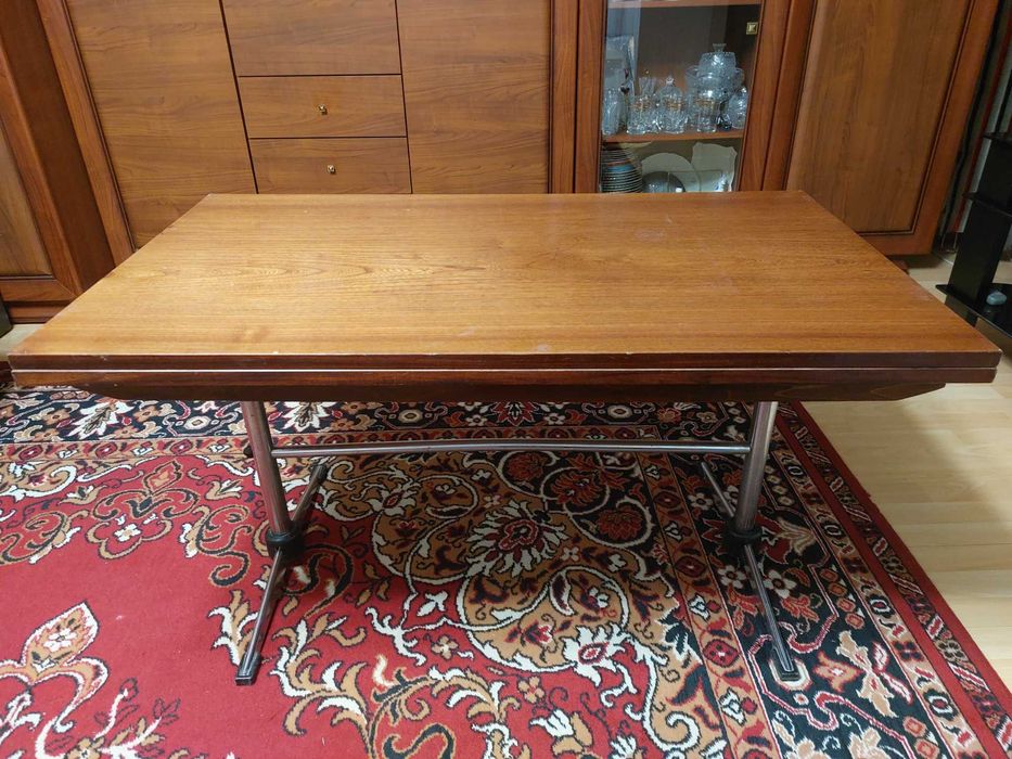 Ława drewniana, rozkładana z lat 80-tych