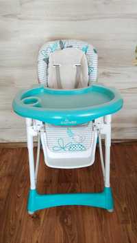 Krzesełko do karmienia Baby Design Bambi wielofunkcyjne niebieskie