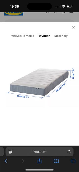 Materac 90x200 ikea nowy