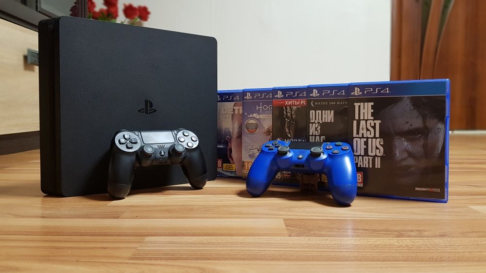 PS4 Slim 1TB + Джойстики/Игры/Актуально