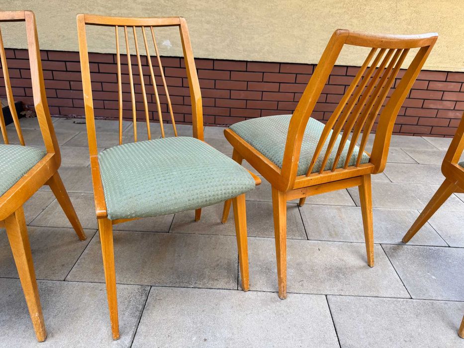 krzesła proste stół pokojowe kuchenne solidne drewniane art deco  prl
