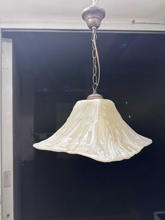 Żyrandol lampa wisząca sufitowa klosz szklany ciężki E27