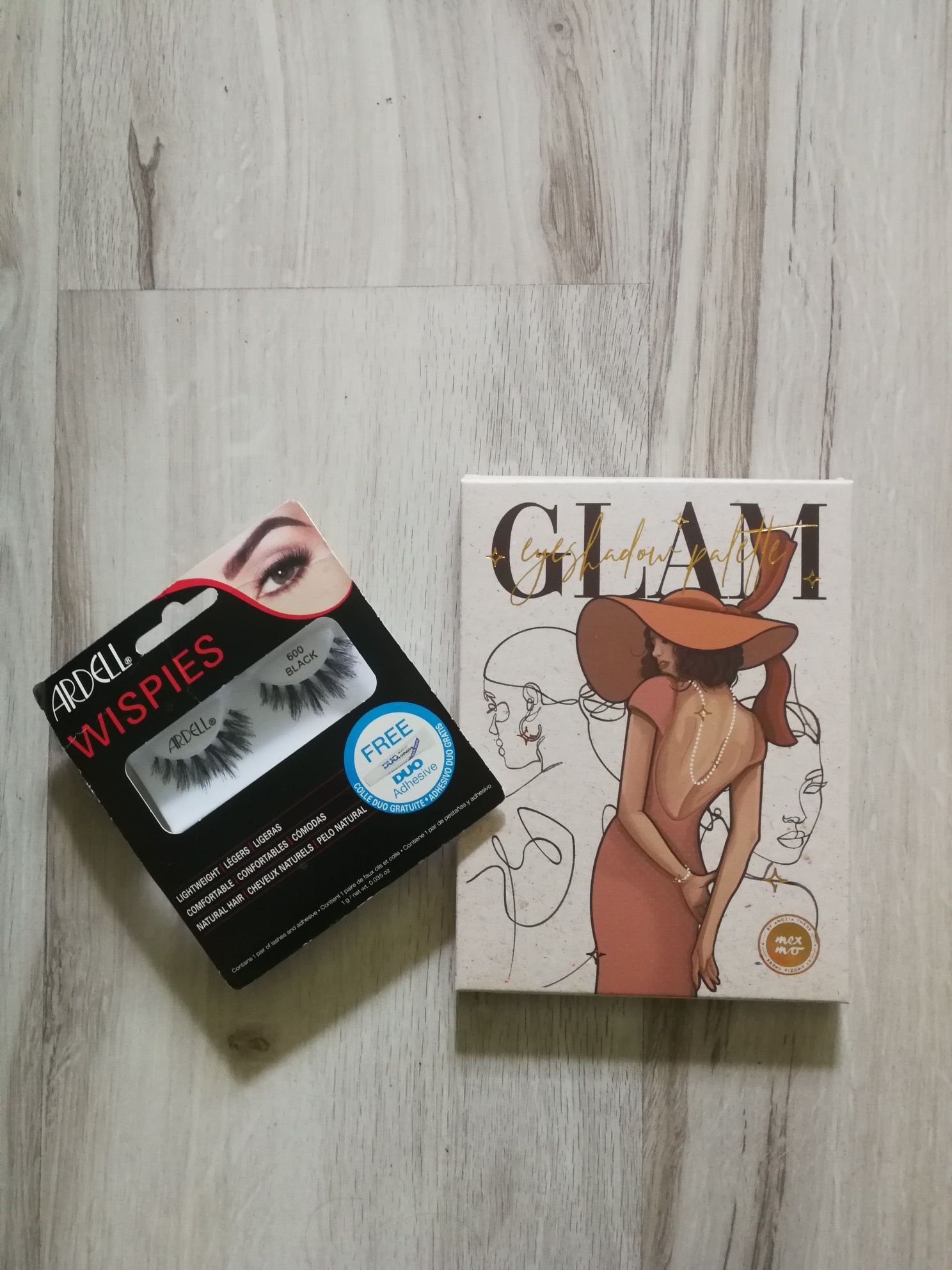 Mexmo paleta cieni Glam + sztuczne rzęsy Ardell Wispies 600