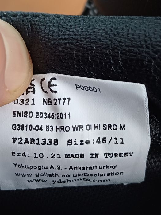 Новые рабочие ботинки Goliath D3O ориг Англия ( натур.кожа) 46