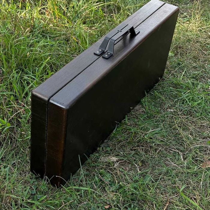 Для грилю мангального відпочинку в кейсі шампури з нержавійки і посуд