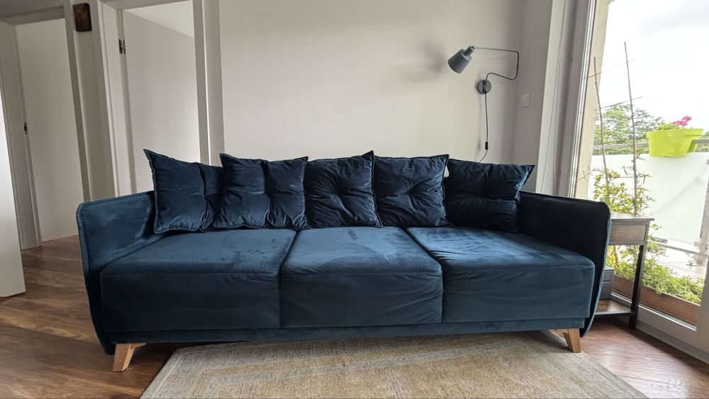 Sofa SOLIS Agata Meble | Funkcja Spania + pojemnik | Tkanina Velluto