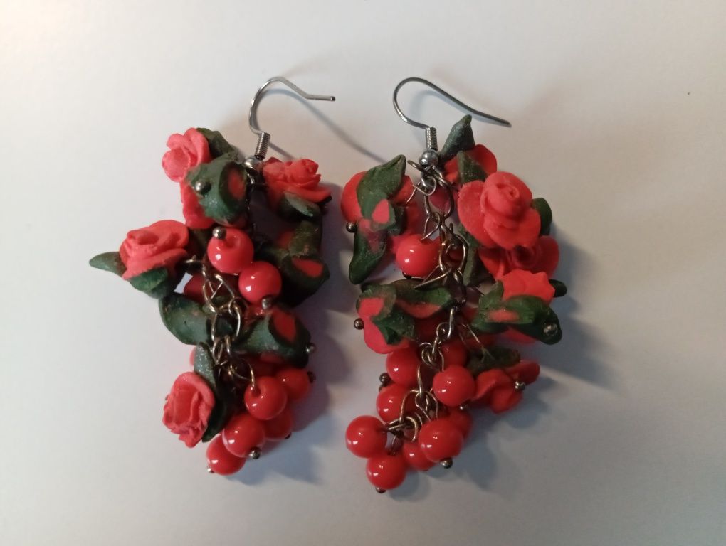 Piękne duże kolczyki DIY z modeliny