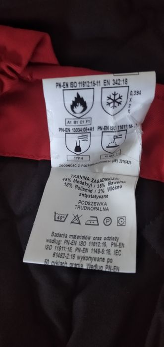 Ubranie robocze zimowe nowe ocieplane dwuczęściowe XL 182x112x98