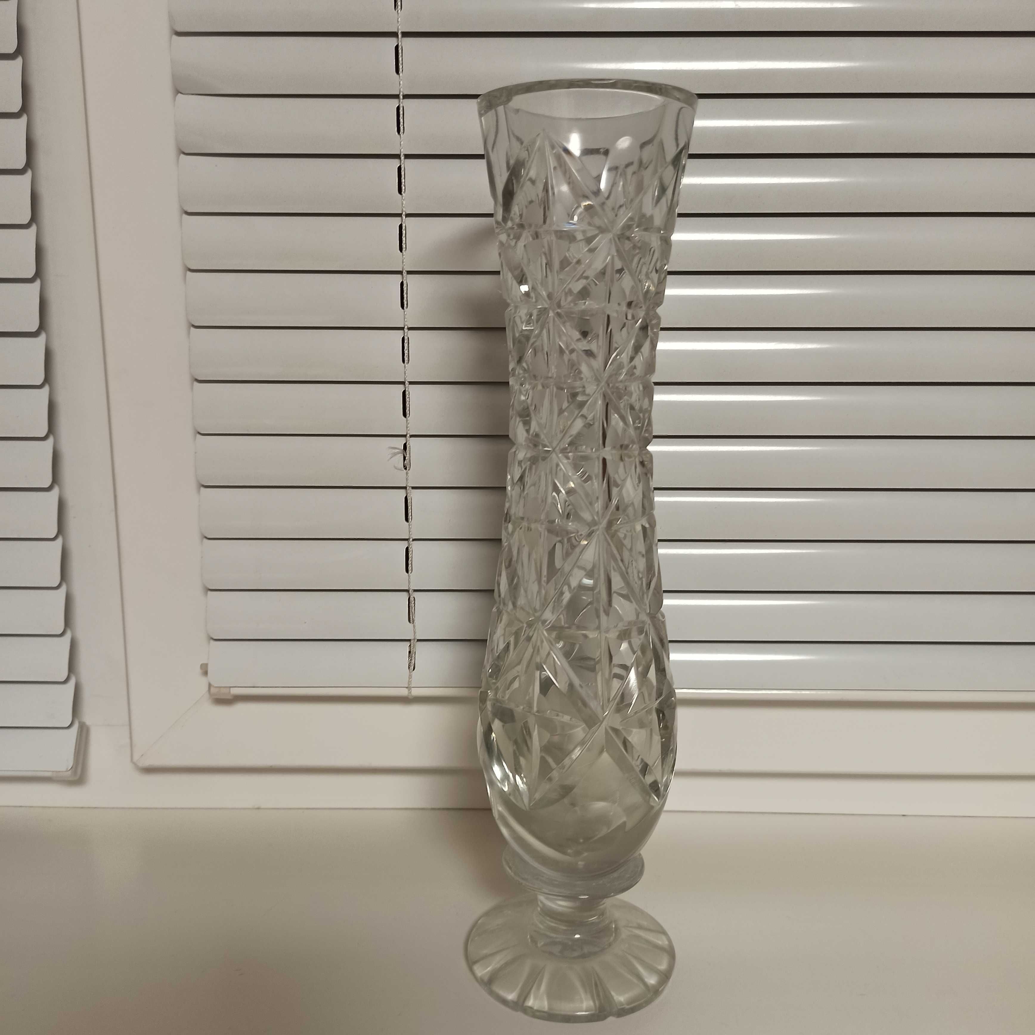 Высокая ваза хрустальная ваза хрусталь на ножке для цветов СССР